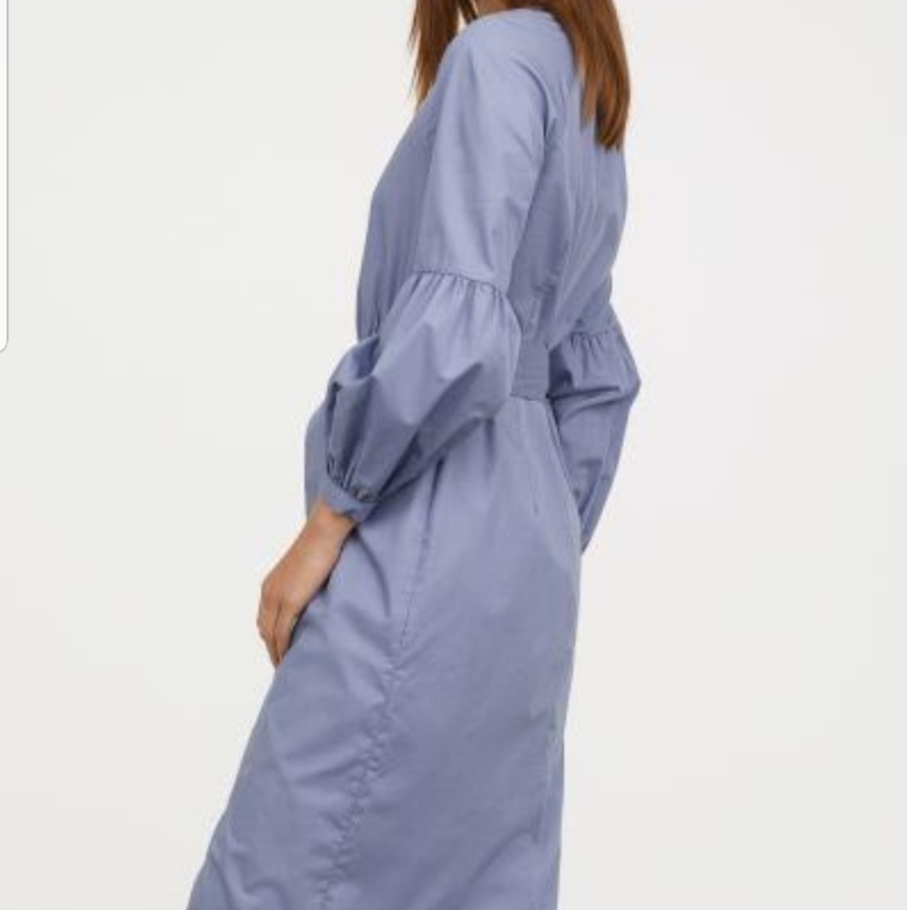 H&M Long Sleeve Cotton Midi Dress - Picture 2 of 3
